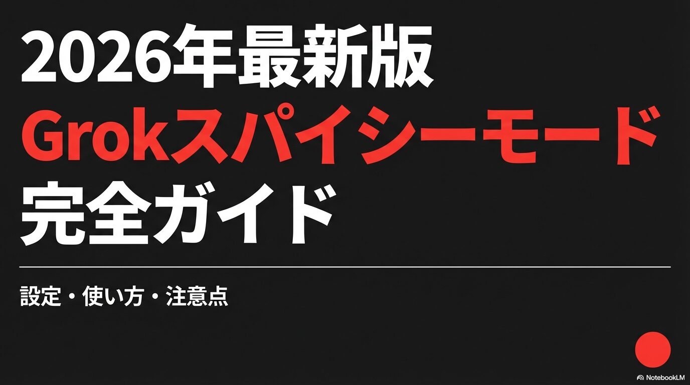 2026年最新版 Grokスパイシーモード完全ガイドの表紙スライド